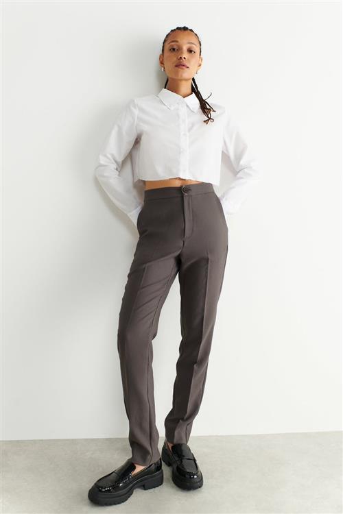 Gina Tricot - Slacks trousers - Bukser - Grå - L - Dame