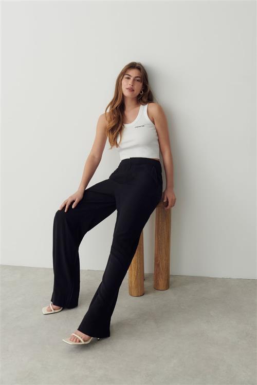 Gina Tricot - Relaxed viscose trousers - Bukser - Sort - M - Dame