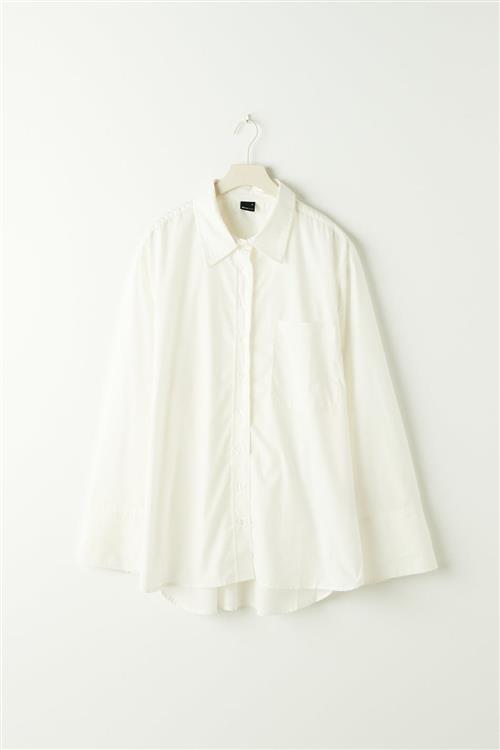 Gina Tricot - Gizem poplin shirt - Skjorter - Hvid - XL - Dame