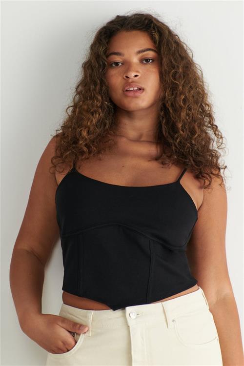 Gina Tricot - crissy singlet - Tanktops - Sort - XS - Dame