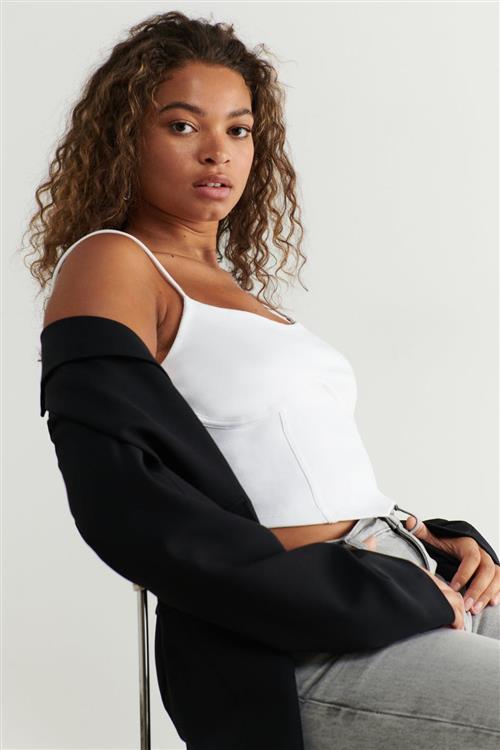 Gina Tricot - crissy singlet - Tanktops - Hvid - XS - Dame