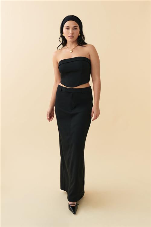 Gina Tricot - Maxi slit skirt - lange nederdele - Sort - 40 - Dame