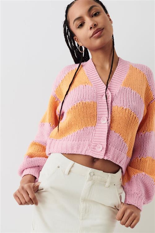 Gina Tricot - Adina knitted cardigan - Cardigans - Orange - S - Dame