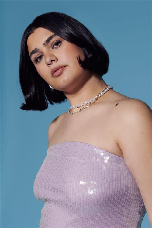 Gina Tricot - Sequin tube top - bandeau-topper - Lilla - XL - Dame