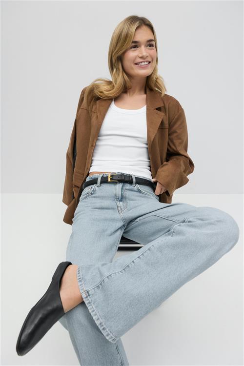 Gina Tricot - Perfect wide jeans - wide jeans - Blå - 34 - Dame