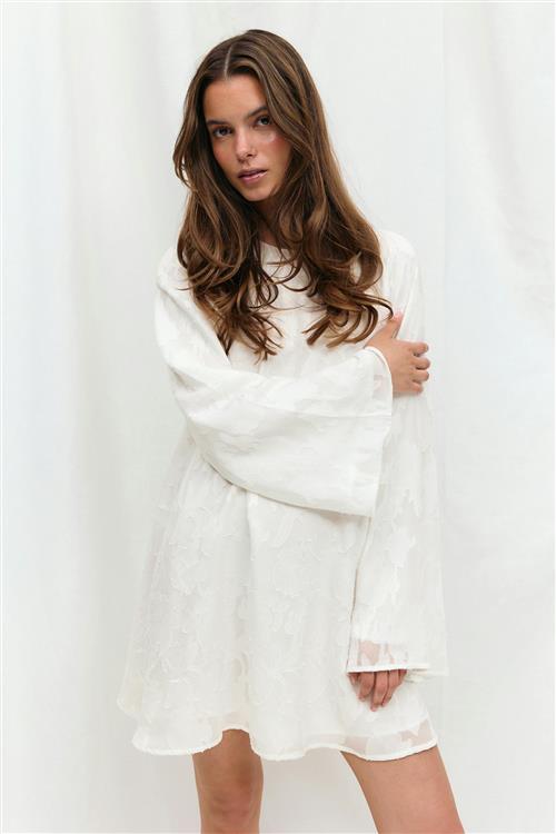 Gina Tricot - Wide flowy floral dress - blomstrede kjoler - Hvid - S - Dame