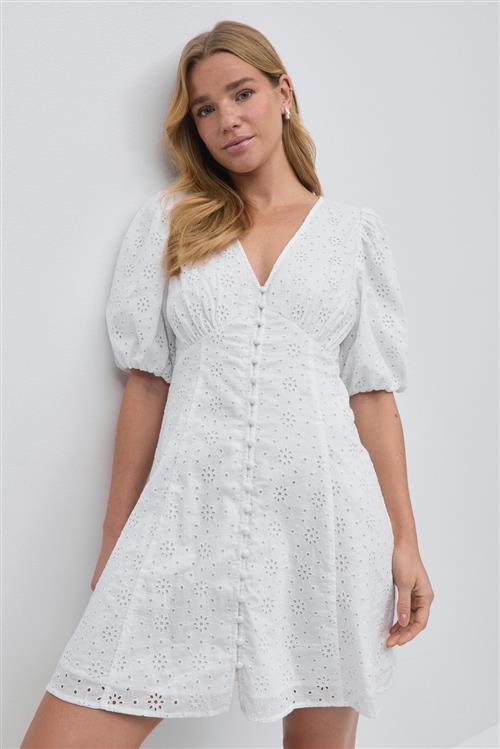 Gina Tricot - Broderie anglais dress - korte kjoler - Hvid - 40 - Dame