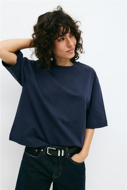 Gina Tricot - Perfect boxy tee - t-shirts - Blå - XXL - Dame