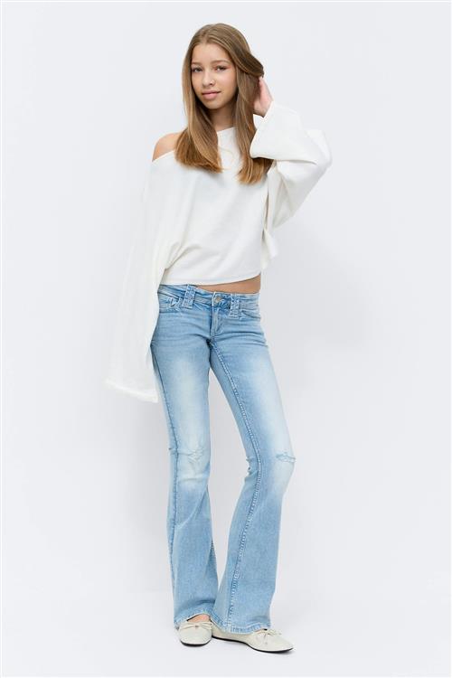 Gina Tricot - Y too clean flare jeans - low waist jeans til piger 9–14 år - Blå - 134 - Pige