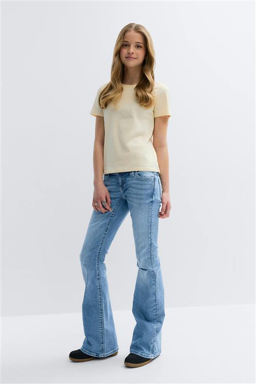 Gina Tricot - Y too messy flare jeans tall - low waist jeans til piger 9–14 år - Blå - 158 - Pige