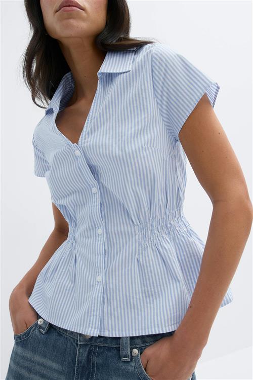 Gina Tricot - Smock blouse - Bluser - Blå - XL - Dame