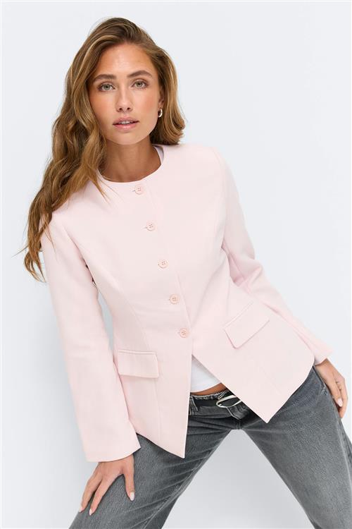 Gina Tricot - High neck shaped blazer - figursyede blazere - Lyserød - XL - Dame