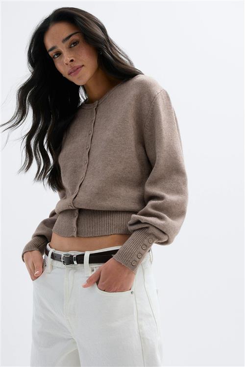 Gina Tricot - Knitted cardigan - Cardigans - Beige - XS - Dame