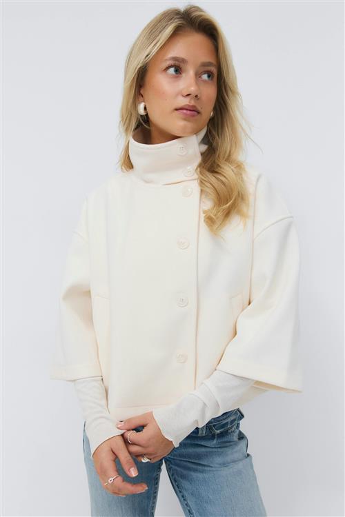 Gina Tricot - 14+ short felt jacket - jakke - Hvid - S - Dame