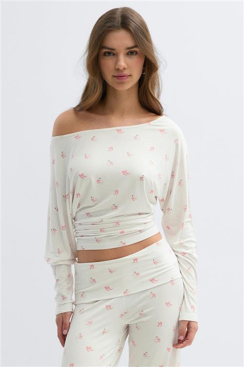 Gina Tricot - Soft slouchy loungewear top - loungewear - Hvid - XS - Dame