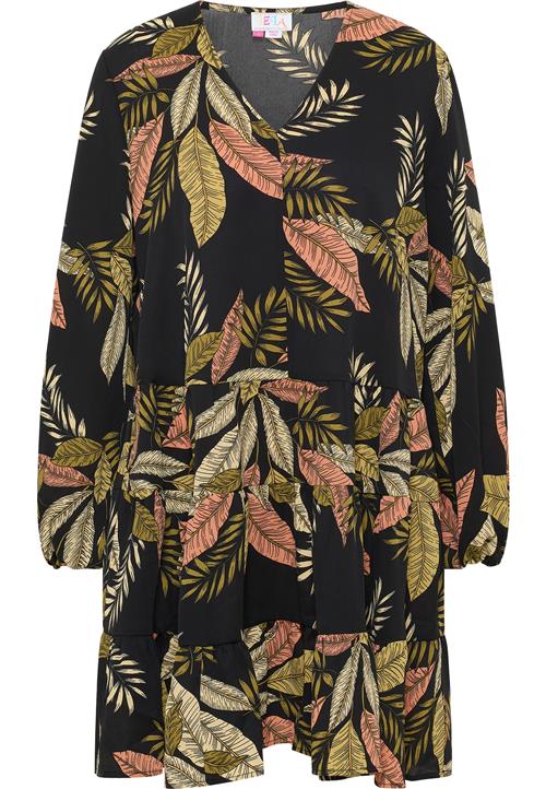 IZIA Kjole 'Hoona'  pastelgul / siv / laks / sort