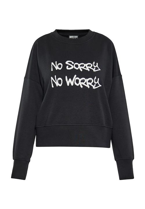 ROCKEASY Sweatshirt  sort / hvid
