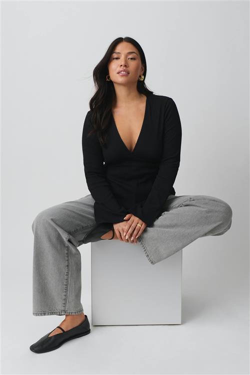 Gina Tricot - Tie top - toppe med bindebånd - Sort - XL - Dame