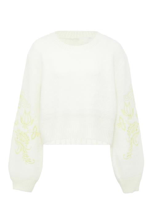 Poomi Pullover  pastelgul / hvid