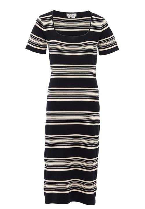 ALARY Strikkjole  sort / hvid