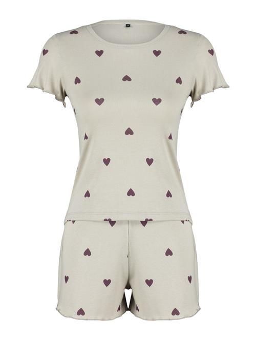 Trendyol Shorty  pastelgrøn / aubergine / hvid