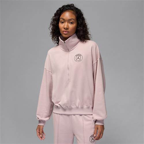 Paris Saint-Germain-pullover i fleece med halv lynlås til kvinder - Pink