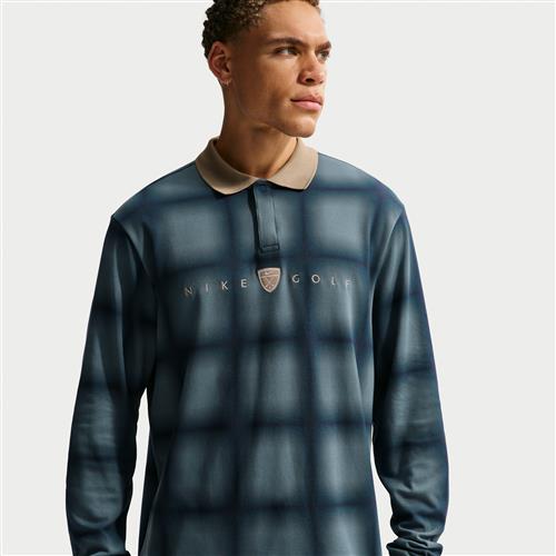 Langærmet Nike Fairway Fresh løs Dri-FIT-golfpolo til mænd - grå