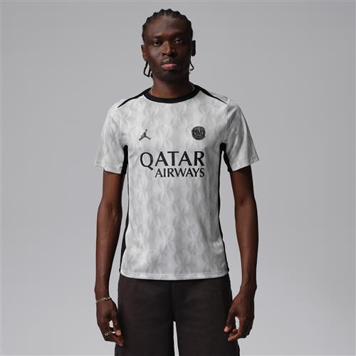 Kortærmet Paris Saint-Germain Academy Pro Night Edition Jordan Dri-FIT-opvarmningstrøje til fodbold til mænd - grå