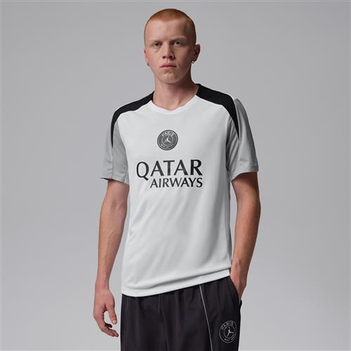Kortærmet Paris Saint-Germain Strike Night Edition Jordan Dri-FIT-fodboldoverdel til mænd - hvid