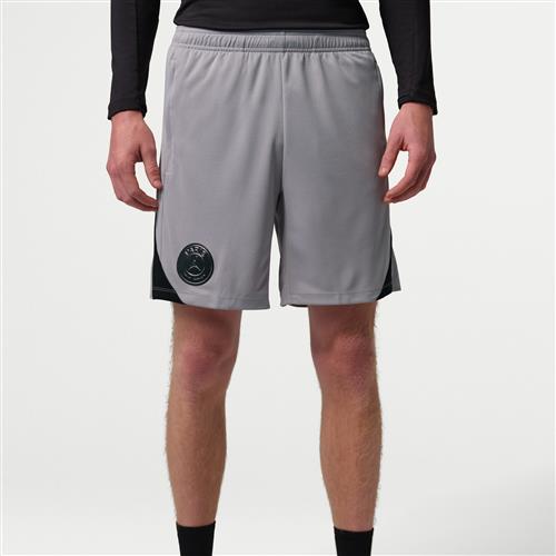 Maskinstrikkede Paris Saint-Germain Strike Night Edition Jordan Dri-FIT-fodboldshorts til mænd - grå