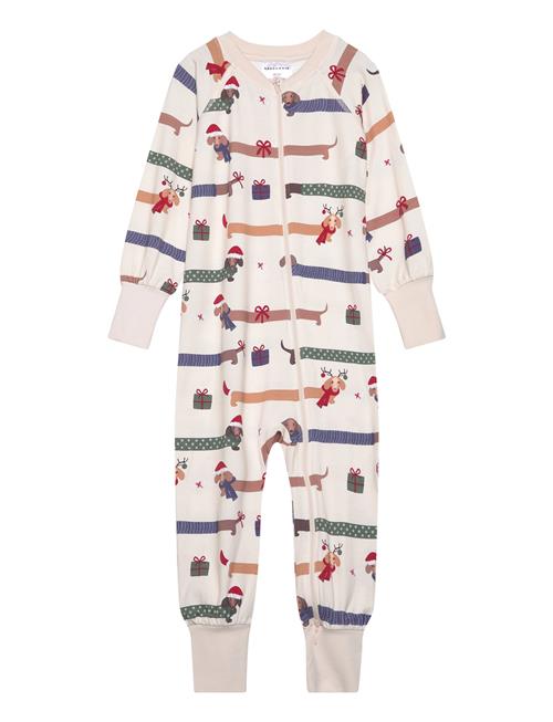 Geggamoja | Bamboo Two Way Zip Pyjamas Santa Dogs | 98/104