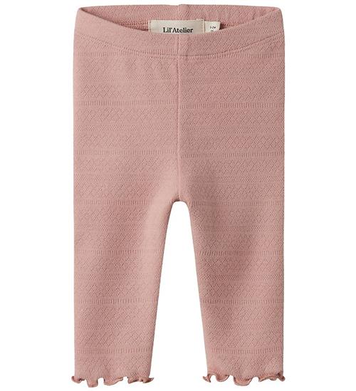 Lil' Atelier Leggings - Hulmønster - NbfDimia - Slim - Misty Ros