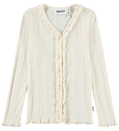 Molo Cardigan - Ramsi - Pearled Ivory m. Hulmønster