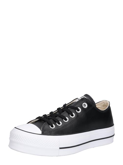 CONVERSE Sneaker low 'CHUCK TAYLOR ALL STAR LIFT PLATFORM LEATHER'  sort / hvid