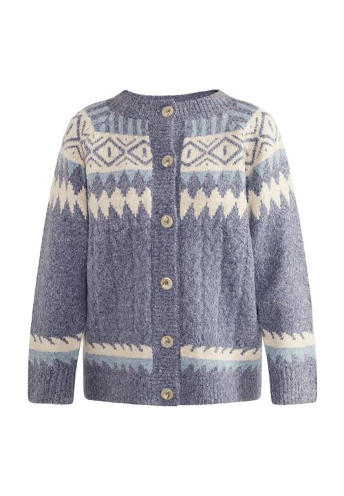 usha BLUE LABEL Cardigan 'Lynnea'  creme / dueblå / lyseblå