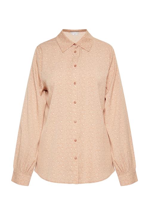 Usha Bluse  lysebrun / hvid