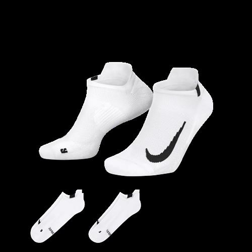 Ikke-synlige Nike Multiplier-strømper til løb (2 par) - hvid