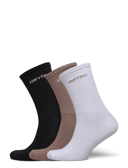 aim´n | Black/White/Espresso Aim'n Logo Socks 3-Pack | 36-38