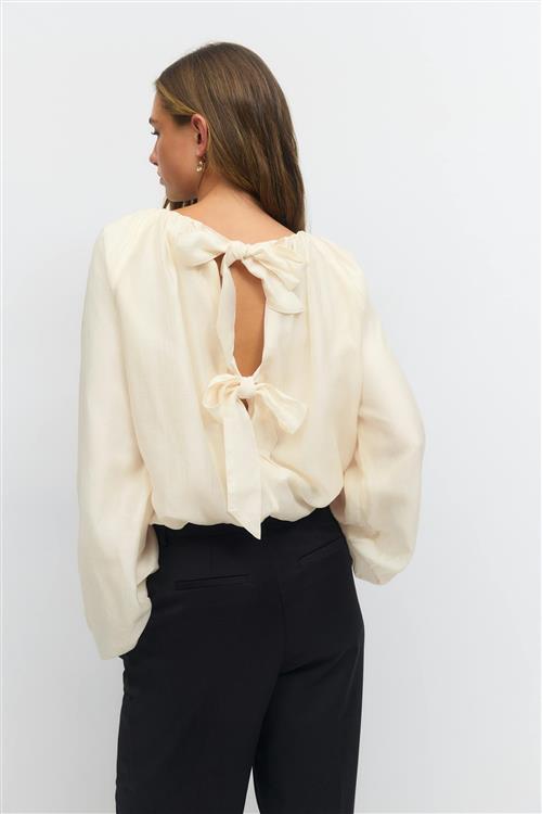 Gina Tricot - Open back top - Bluser - Hvid - M - Dame