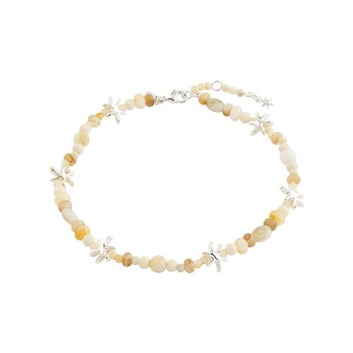 Pilgrim PRISM ankelkæde hvid/sølvbelagt