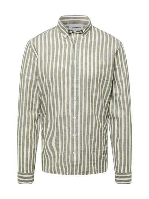 Lindbergh Skjorte  oliven / hvid