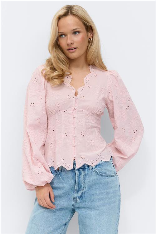 Gina Tricot - Balloon sleeve blouse - bluser med pufærmer - Lyserød - XS - Dame