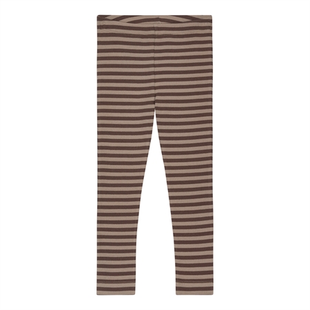 BIRKHOLM Stribede Rib Leggings Kashmir Brun & Chokolade Brun