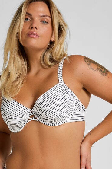 Hunkemöller Padded Bøjle Bikini Top Stripes Hvid