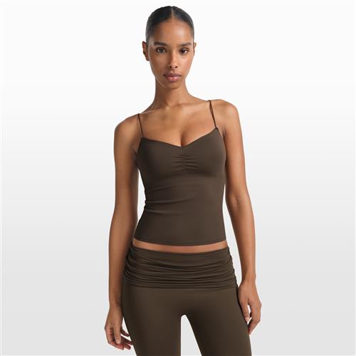 NikeSKIMS Matte Shirred-tanktop til kvinder - brun