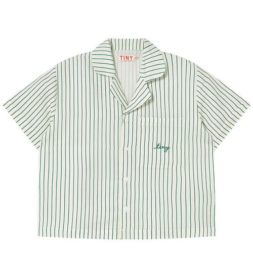 Tiny Cottons Skjorte - Hør - Dark Emerald m. Striber