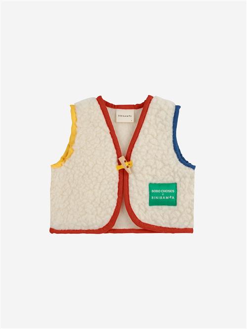 Bobo Choses Bobo Choses X Binibamba Snuggle-vest I Uld Offwhite  Offwhite-6-12 months Wool Hvid  6-12 måneder  unisex