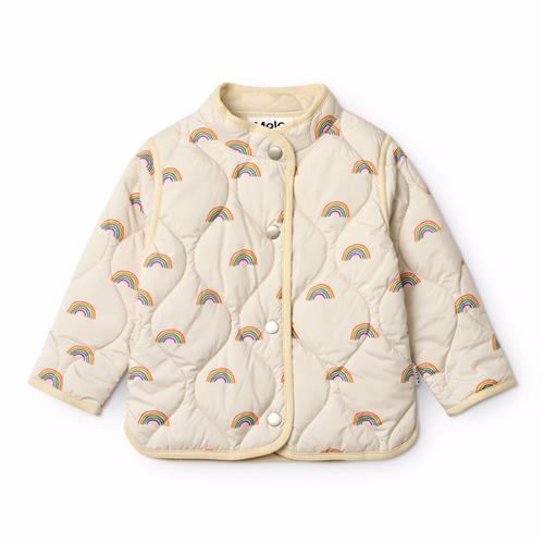 Molo Harrie Quiltet Jakke Small Rainbows  Small Rainbows 104 cm  Creme  104 cm  kvinde