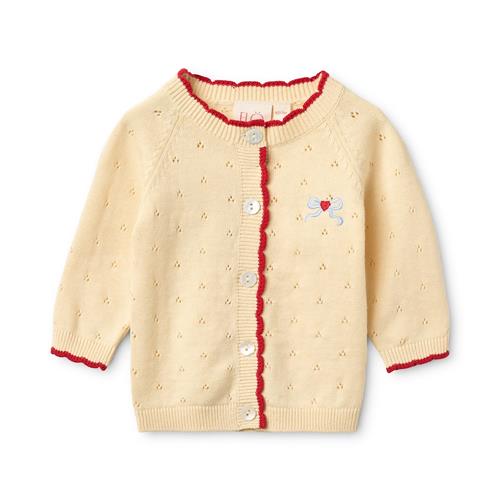 Flöss Kaya Pointelle Cardigan Soft White  Soft white 128 cm  Creme  128 cm  kvinde