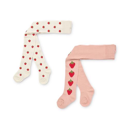 Flöss Vera 2-pak Strømpebukser Pointelle Berry  Pointelle Berry  104/110 cm  Lyserød  104/110 cm  kvinde